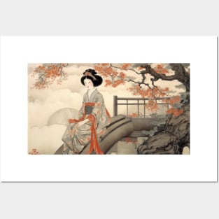 Classic Japanese Style Geisha Artwork Posters and Art